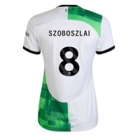Camiseta Liverpool Szoboszlai Dominik #8 Segunda Equipación Replica 2023-24 para mujer mangas cortas